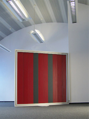 Raumteiler Raumteiler Vario mit Lamellen, Glas, Nu�baum........