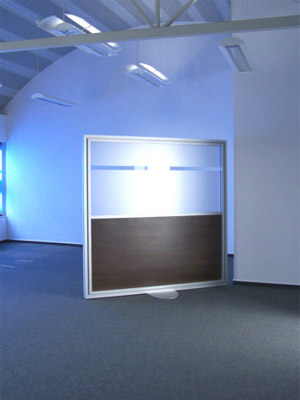 Raumteiler Raumteiler Vario mit Lamellen, Glas, Nu�baum........